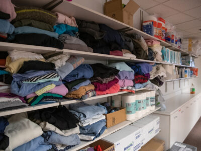 Clothes on a shelf
