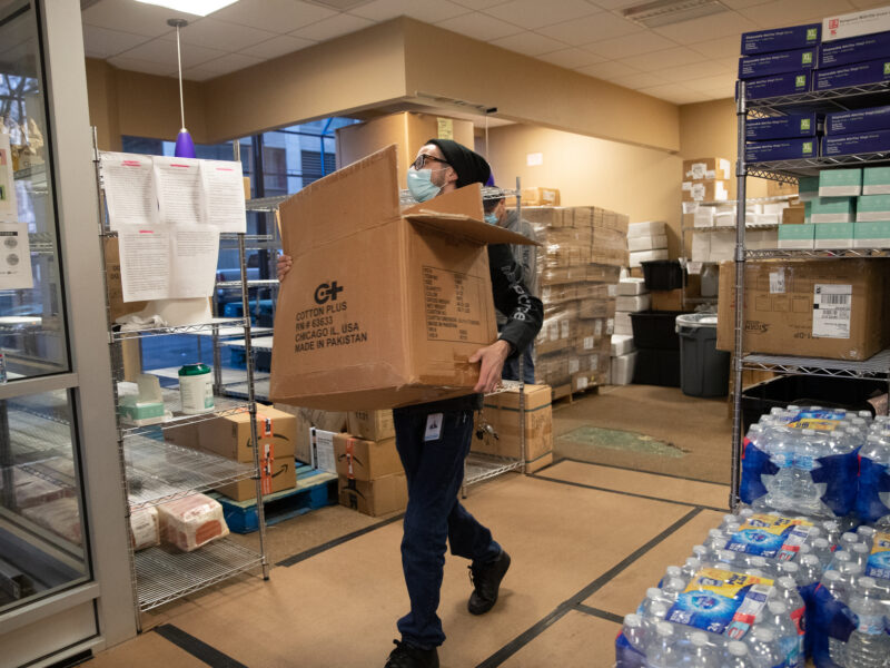 Person carry a large box