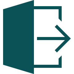 Door with arrow point out
