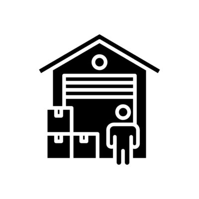 Image of a worker at a supply center.